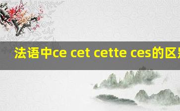 法语中ce cet cette ces的区别